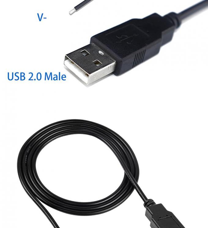 5V USB to Open Stripped Tinned Bare Wires End Pigtail Power Charger Cable for LED Strip Light Lamp 5