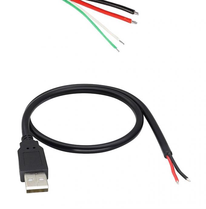 5V USB to Open Stripped Tinned Bare Wires End Pigtail Power Charger Cable for LED Strip Light Lamp 10