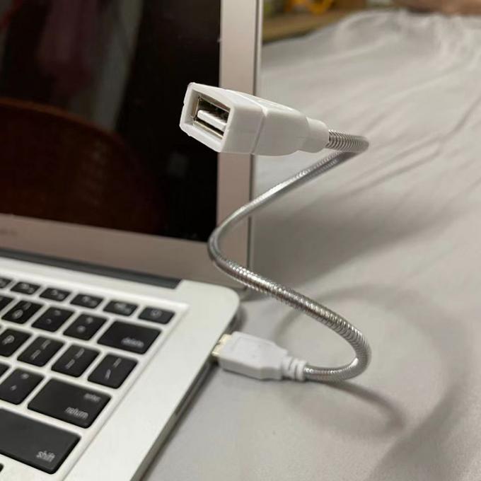 Flexible Metal Stainless Hose Male to Female USB Charging Extension Adapter Cable for Led Light Fan 6