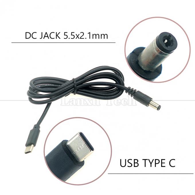 PD Charging 3A 9V 12V 15V 20V USB Type C to DC 5.5x2.1mm Jack Adapter Converter Cable for Wifi Router Modem Projector Camera 1