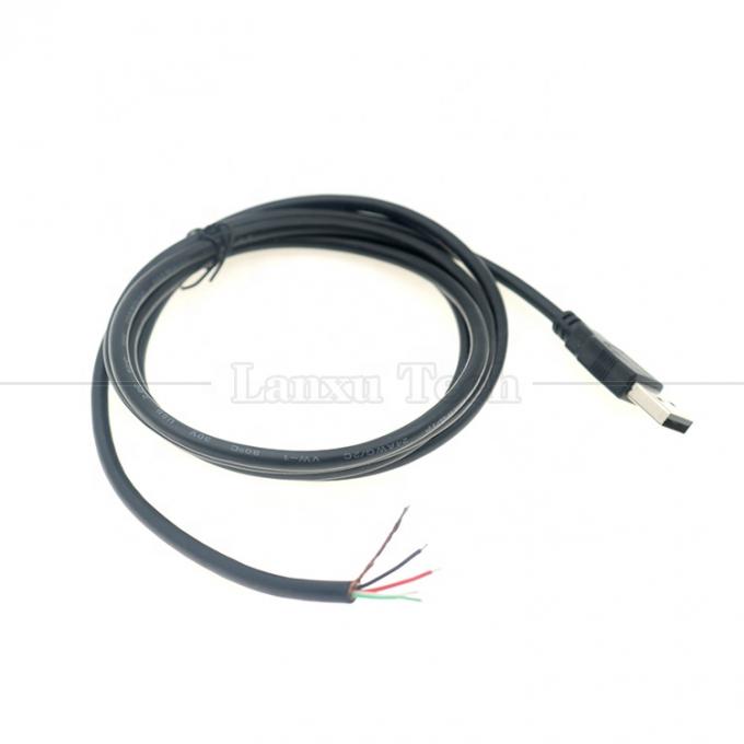 Custom Shield USB 2.0 A Male to Stripped Wires Open End Pigtail Cable 6