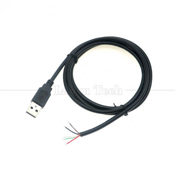 Custom Shield USB 2.0 A Male to Stripped Wires Open End Pigtail Cable 5