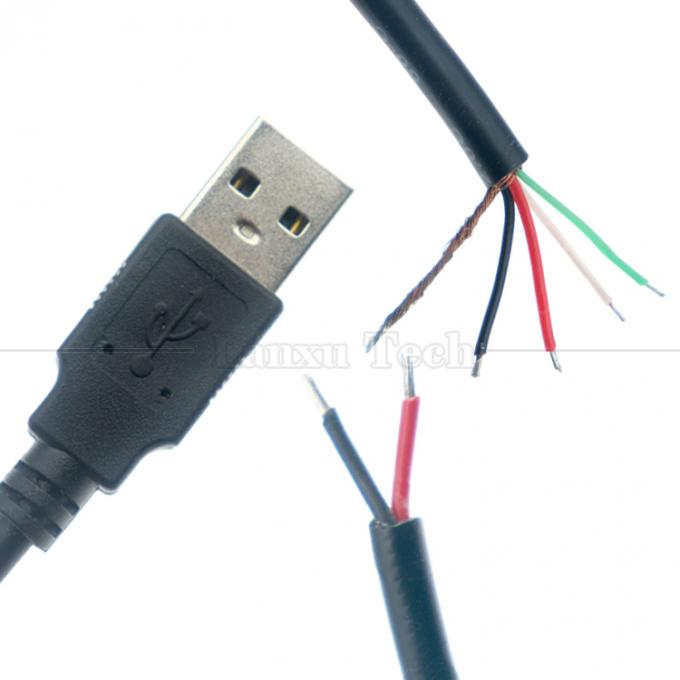 Custom Manufacture USB A Male to Stripped Bare Wire Open End Pigtail Cable 2