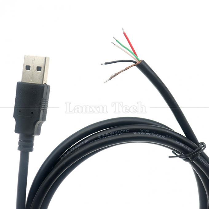 Custom Manufacture USB A Male to Stripped Bare Wire Open End Pigtail Cable 5