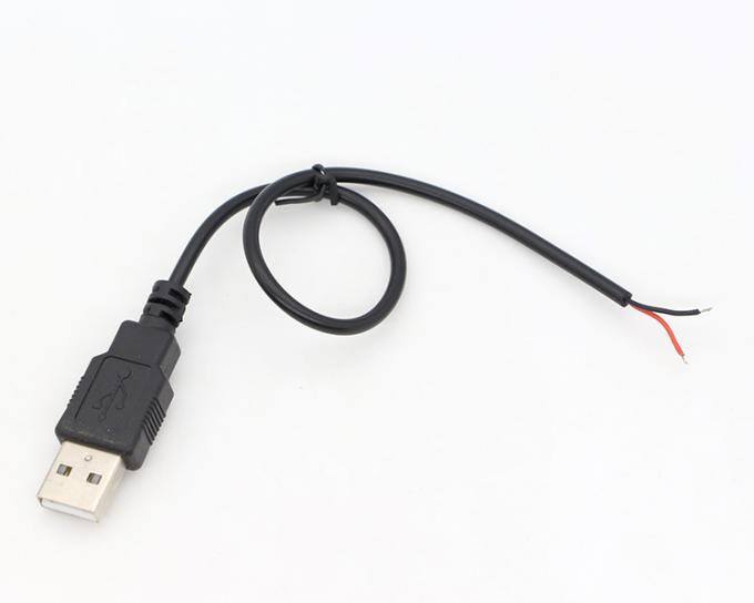 CUSTOM USB 2.0 A Male To Open Stripped Tinned Bare 2 Wire End Pigtail Power Cable 5
