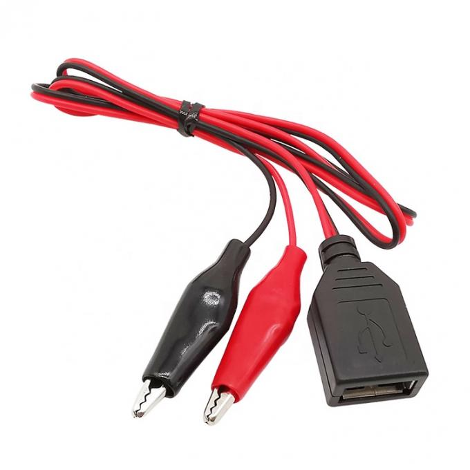 Crocodile Clamps Alligator Clip to USB A Female Test Wire Adapter Cable 0