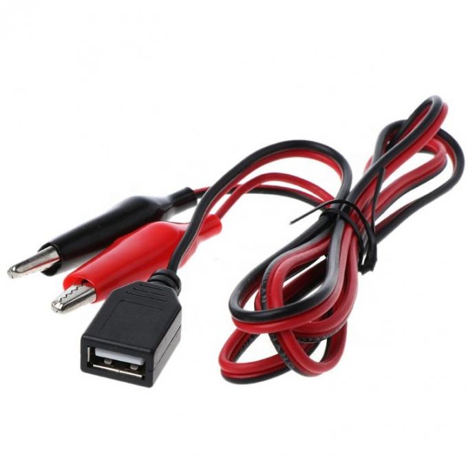 Crocodile Clamps Alligator Clip to USB A Female Test Wire Adapter Cable 3