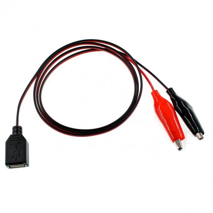 Crocodile Clamps Alligator Clip to USB A Female Test Wire Adapter Cable 4
