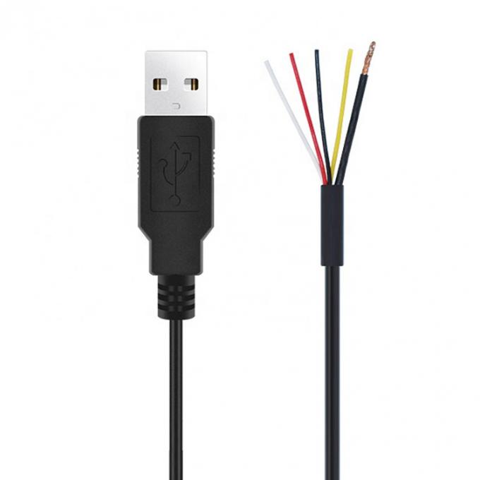 CUSTOM Shield USB 2.0 A Male To Stripped Tinned 4 Wires Open End Pigtail Bare End Cable 6