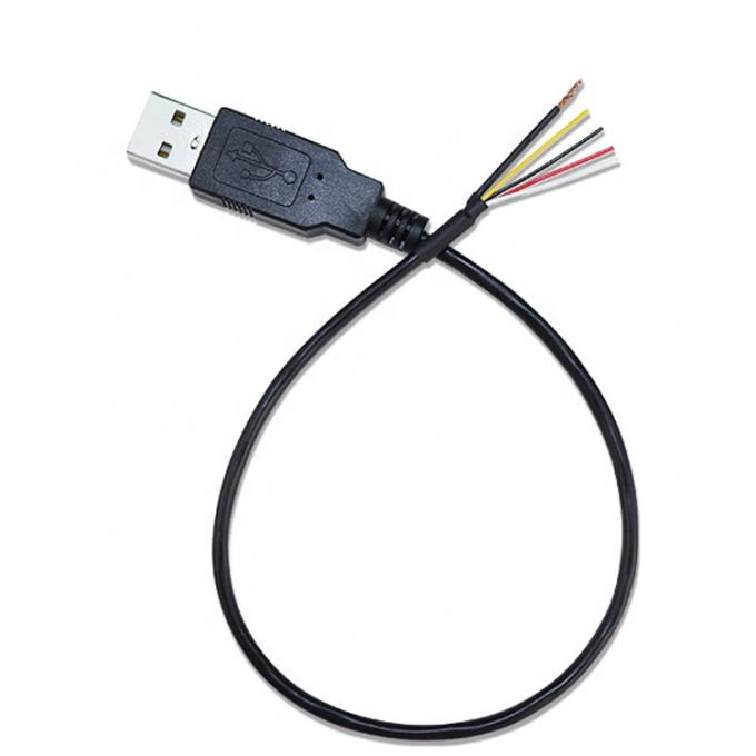CUSTOM Shield USB 2.0 A Male To Stripped Tinned 4 Wires Open End Pigtail Bare End Cable 3