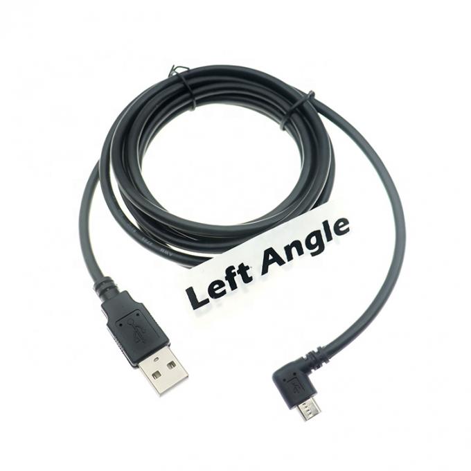 Customized 1m 2m 3m 5m 90 Degree Left Angle Micro B 5p to USB A Male Cable 0