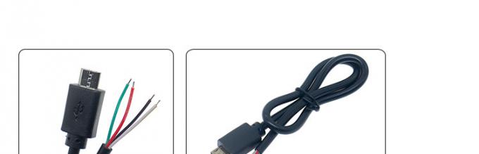 OEM Custom Micro B V8 5 Pin USB Male to Open Pigtail Bare Wires Cable 0