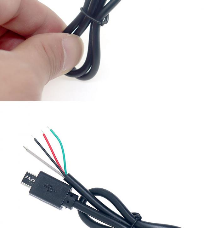 OEM Custom Micro B V8 5 Pin USB Male to Open Pigtail Bare Wires Cable 2