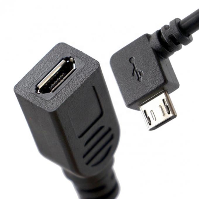 90 Degree Left Right Up Down  Angle Male to Female Micro B USB 2.0 Extension Cable 2