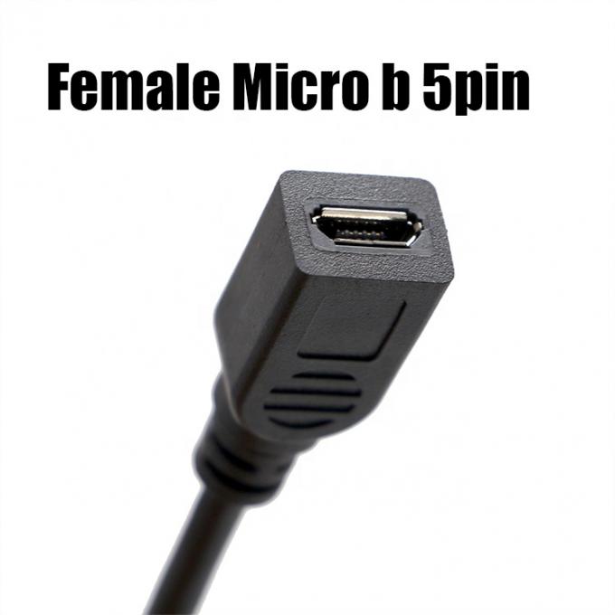 90 Degree Left Right Up Down  Angle Male to Female Micro B USB 2.0 Extension Cable 3