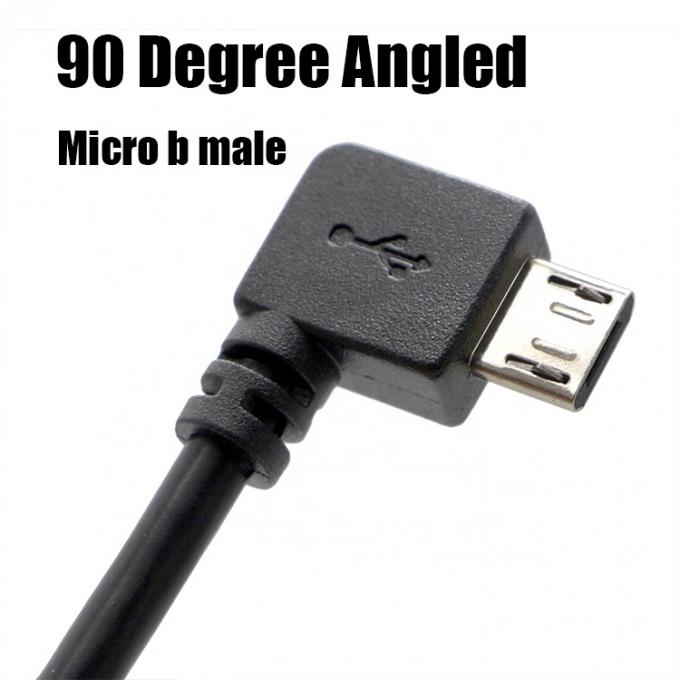 90 Degree Left Right Up Down  Angle Male to Female Micro B USB 2.0 Extension Cable 4