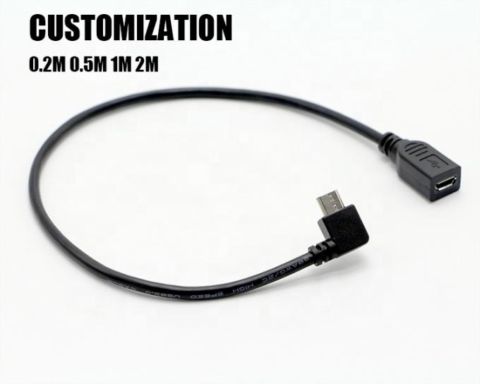 90 Degree Left Right Up Down  Angle Male to Female Micro B USB 2.0 Extension Cable 1