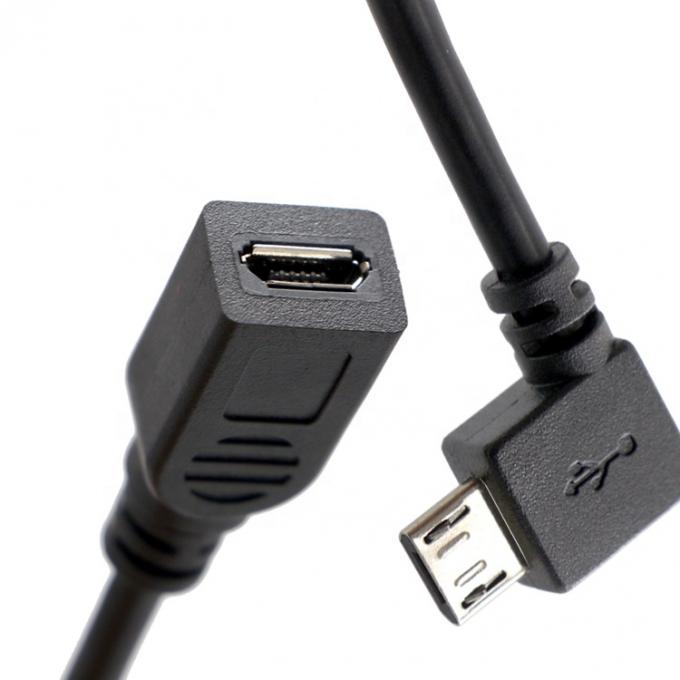 90 Degree Left Right Up Down  Angle Male to Female Micro B USB 2.0 Extension Cable 5