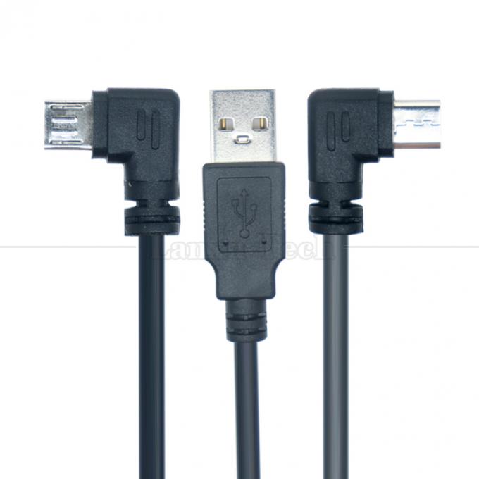 Customization 1m 2m 3m 90 Degree Right Angle Micro B V8 Connector to USB Extension Data Charger Cable 0