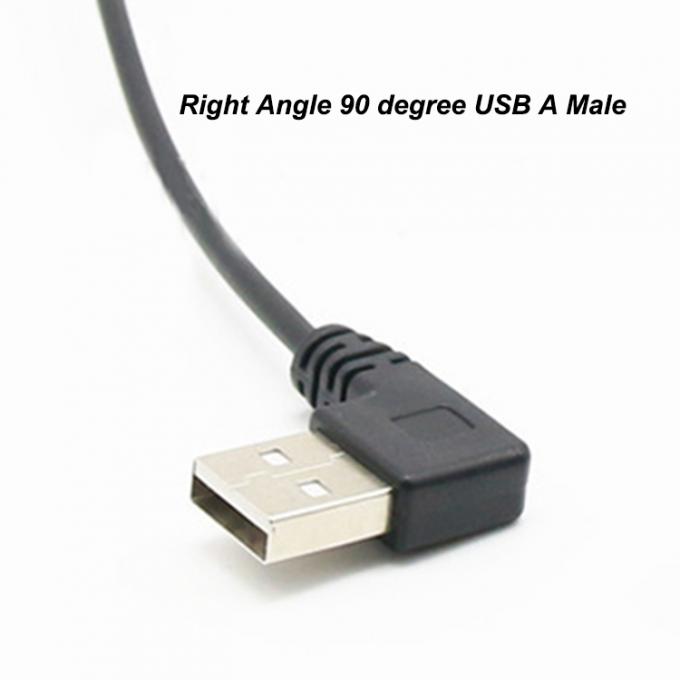 CUSTOM 1M 90 Degree Right Angle USB A Male to Micro b Male Spring Coiled USB Cable 3
