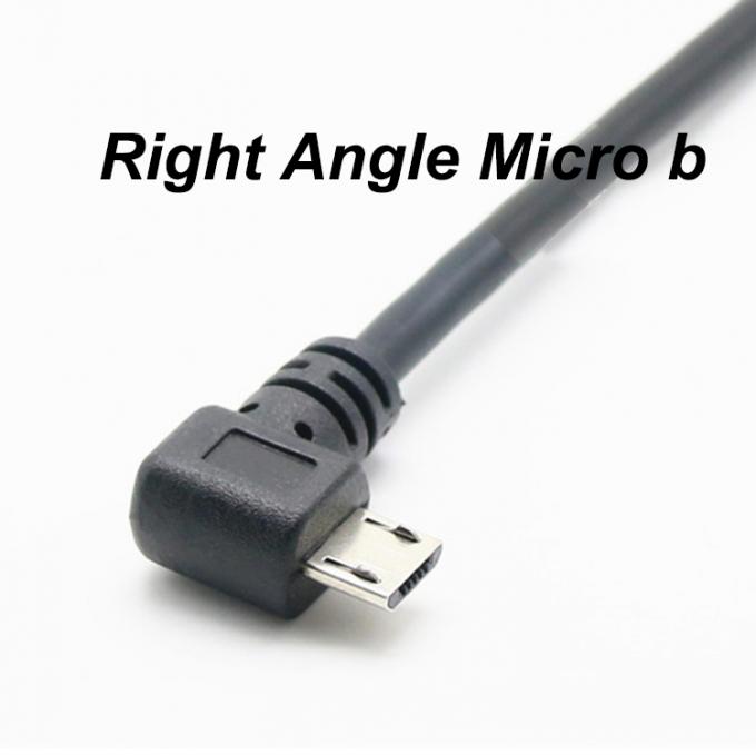 CUSTOM 1M 90 Degree Right Angle USB A Male to Micro b Male Spring Coiled USB Cable 2