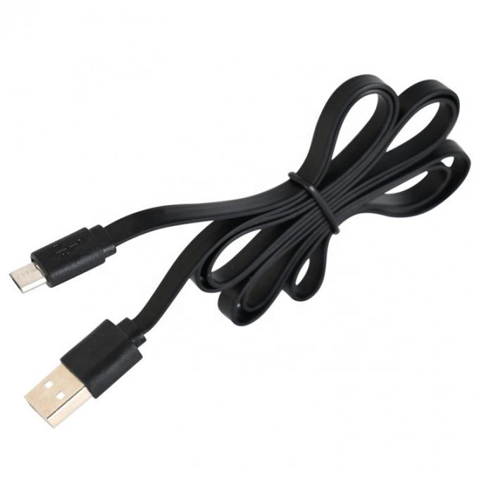 Black White Flat Noodle Micro USB Cable for Power Bank Speaker Phone 3