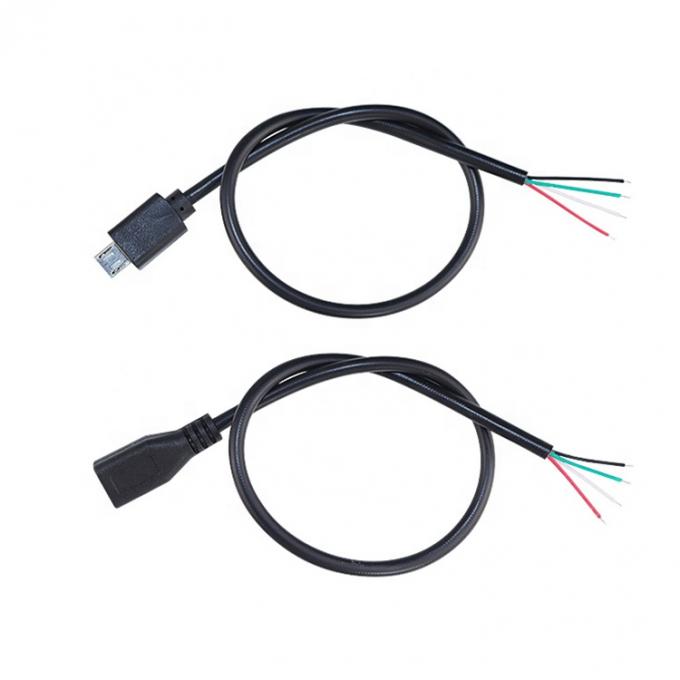 OEM Data Charging 2 4 Cores Micro USB Male Female to Open Bare Wires Pigtail Cable 1