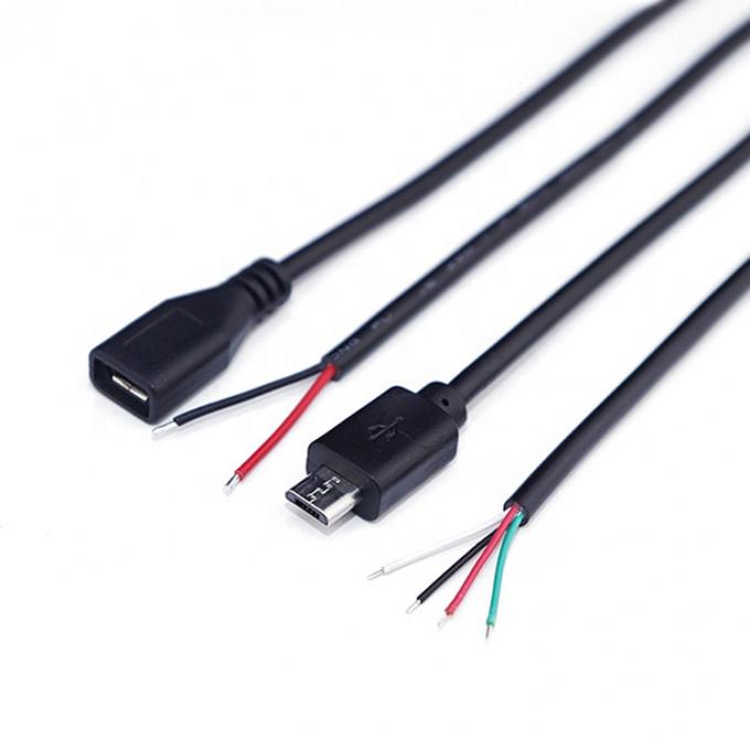 OEM Data Charging 2 4 Cores Micro USB Male Female to Open Bare Wires Pigtail Cable 2