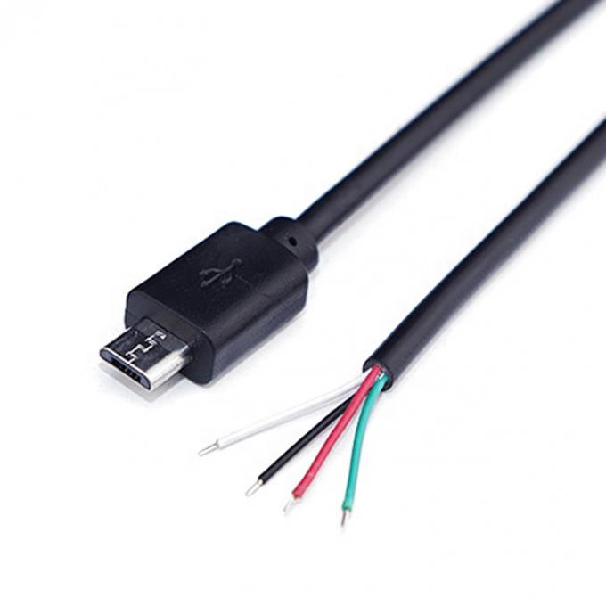 OEM Data Charging 2 4 Cores Micro USB Male Female to Open Bare Wires Pigtail Cable 4