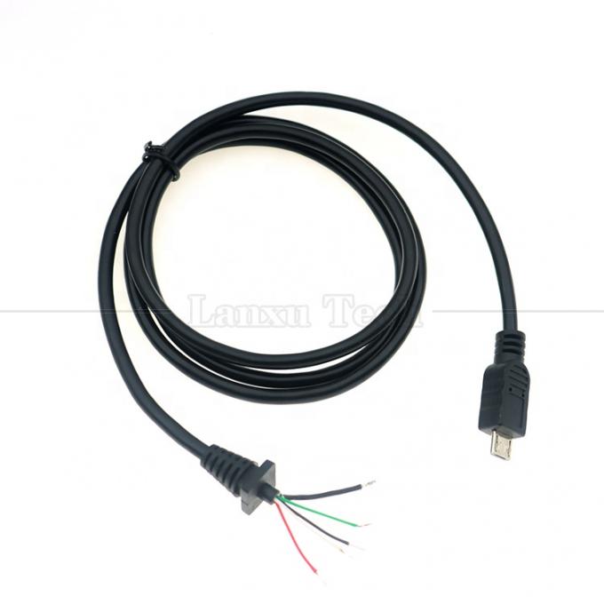 Custom Data Charging Shiled Micro Usb to Open Tinned Wire End Pigtail Power Charger Cable 0
