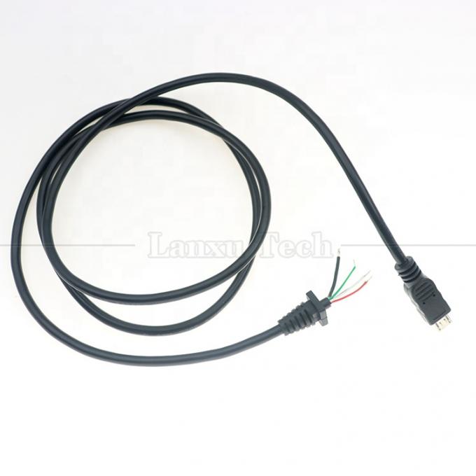 Custom Data Charging Shiled Micro Usb to Open Tinned Wire End Pigtail Power Charger Cable 3