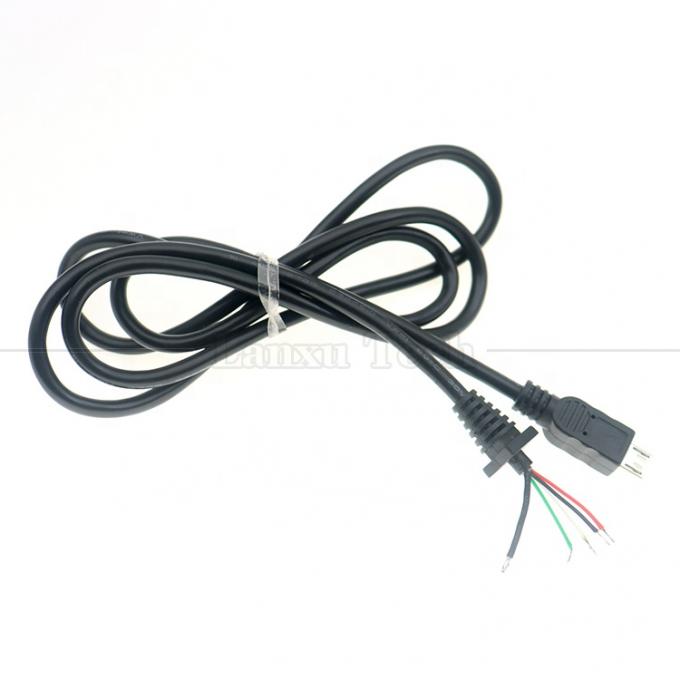 Custom Data Charging Shiled Micro Usb to Open Tinned Wire End Pigtail Power Charger Cable 5