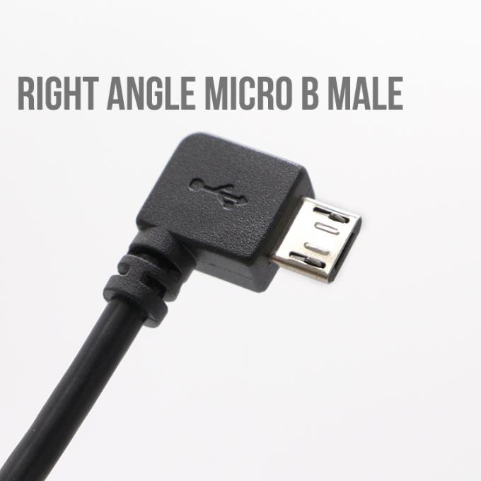 CUSTOM 90 Degree Right Angle Male to Female Micro USB Cable 2