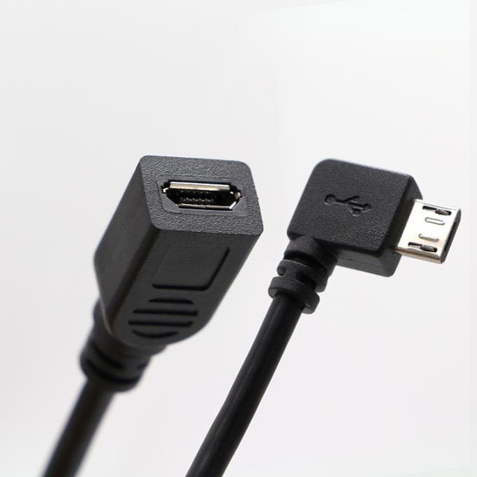 CUSTOM 90 Degree Right Angle Male to Female Micro USB Cable 1