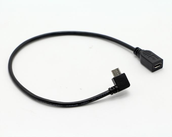 CUSTOM 90 Degree Right Angle Male to Female Micro USB Cable 4