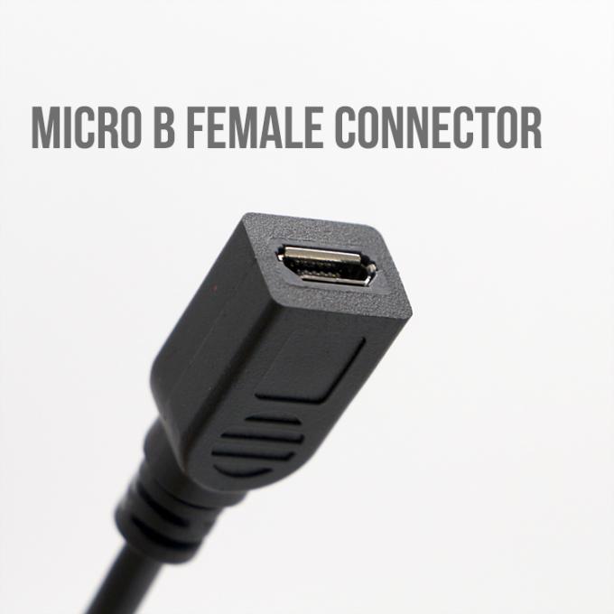 CUSTOM 90 Degree Right Angle Male to Female Micro USB Cable 3