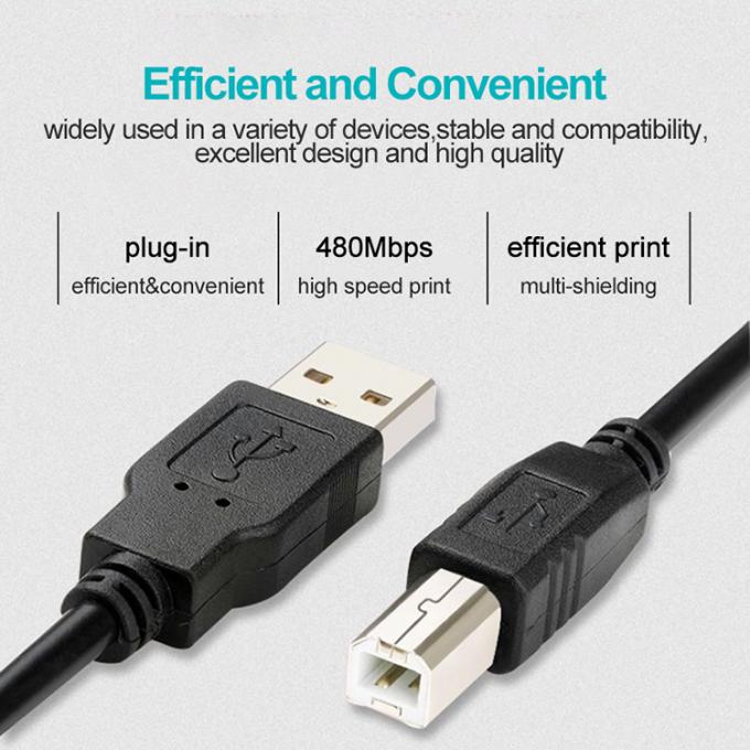 High Quality 1m 2m 3m USB B to A Male Cable for Printer Scanner 4