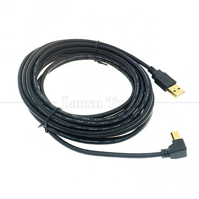 Right Left Up Down Angle 90 Degree Angle USB A to USB B Cable for Printer Scanner 0