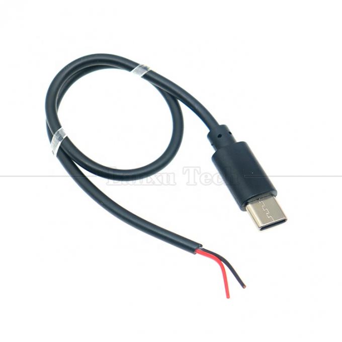 Custom Data Charging 2 4 Cores USB Type C Male Female to Stripped Open Wire End Pigtail Cable 2