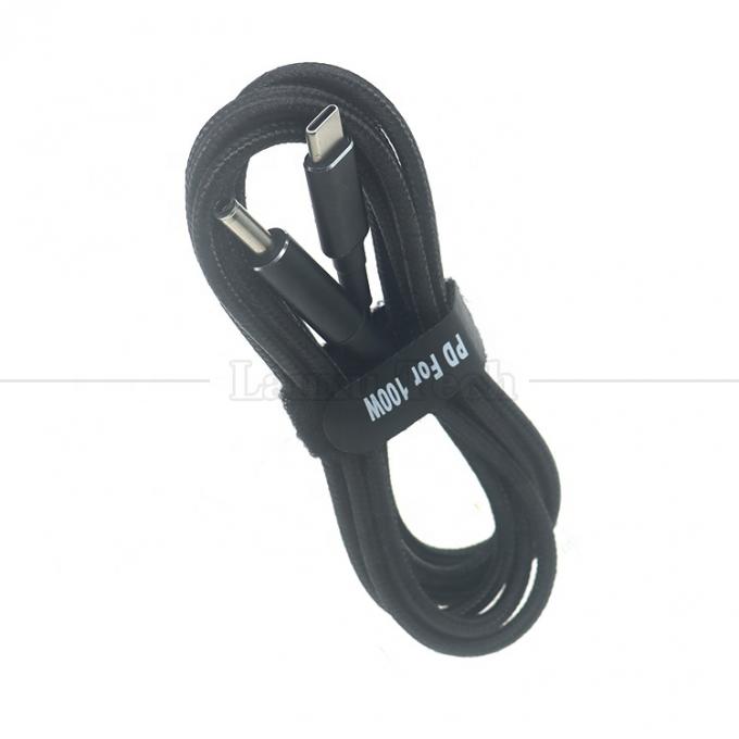 Nylon Braided 100W 20V 5A PD Type C to DC 4.5x3.0 7.4x0.6 Adapter Charging Cable for HP Dell Lenovo Asus Acer Samsung Laptop 5