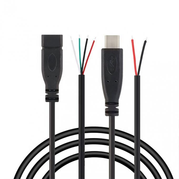 OEM 2 4 Cores USB Type C Male Female to Stripped Open Wire End Pigtail Cable 5