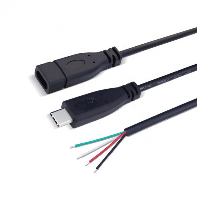 OEM 2 4 Cores USB Type C Male Female to Stripped Open Wire End Pigtail Cable 4