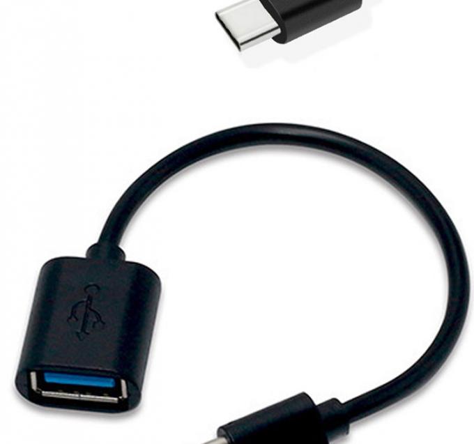 USB Type C Male to USB 2.0 A Female OTG Adapter Cable for Phone Laptop 2