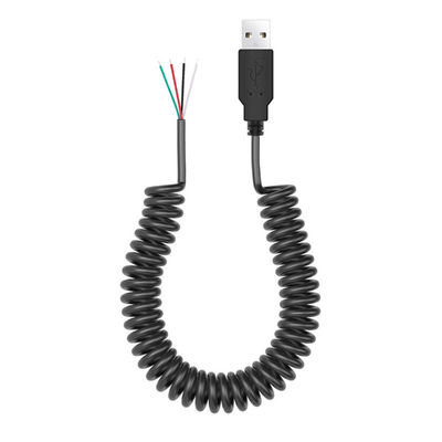 Buy Coiled Spring Wire USB to Open 4 Tinned Bare Wires End Cable online manufacture
