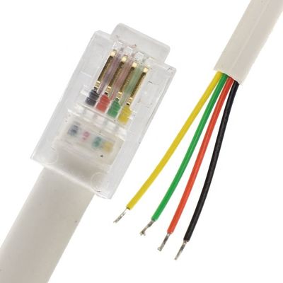 Buy Customized 1m 2m 3m RJ9 RJ11 Male 4p4c to Stripped Tinned Wire Open End Cable online manufacture