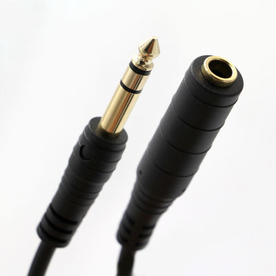 buy 3M Gold Plated 6.35mm Jack 1/4 inch TRS Male To 1/4 inch TS Jack Female Audio Jack Stereo Cable online manufacture
