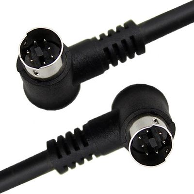 Buy Custom 90 Degree Right Angle L Shape S Video Male to Male Female 7 Pin Mini Din Extension Cable for STB online manufacture
