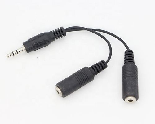 buy CUSTOM 3.5mm Jack 1 male to 2 Female Y Splitter Headphone Jack Mic PC Audio TRS Splitter Cable online manufacture