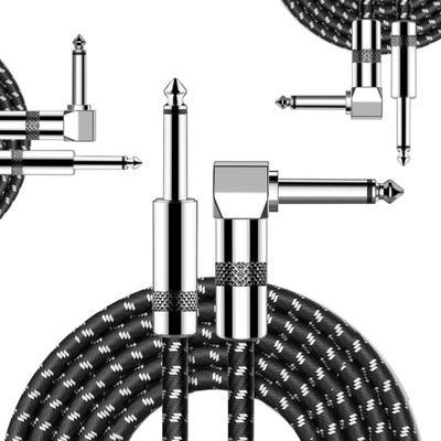 buy OEM 1M 1/4 Inch 6.35mm TS Right Angle Instrument Accessories Bass Amplifier Pedal Guitar Jack Patch Cable online manufacture