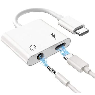 Buy 2 in 1 USB C to 3.5mm jack AUX Headphone earphone dongle Adapter for Samsung Note goole pixel 4 4XL 3 3XL 2 2XL online manufacture